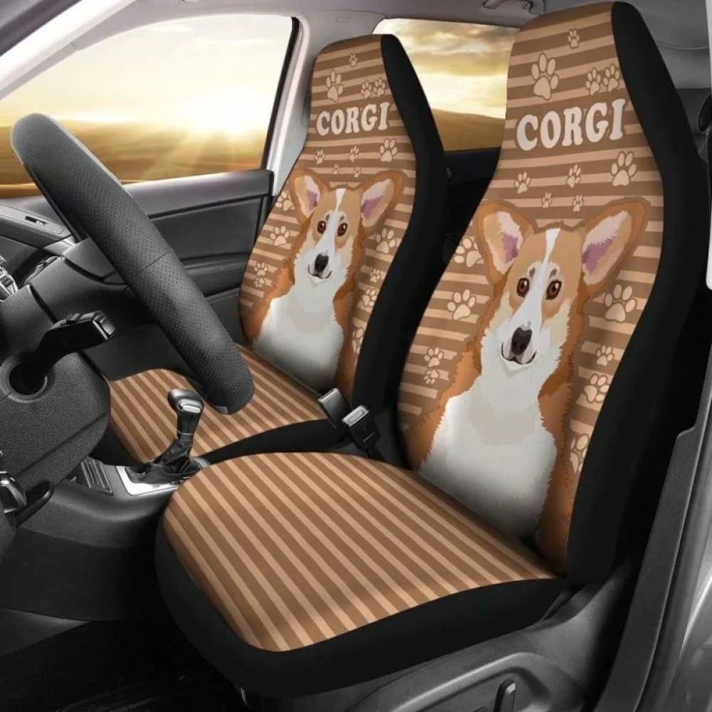 Corgi Car Seat Covers 19 ,Pack of 2 Universal Front Seat Protective Cover