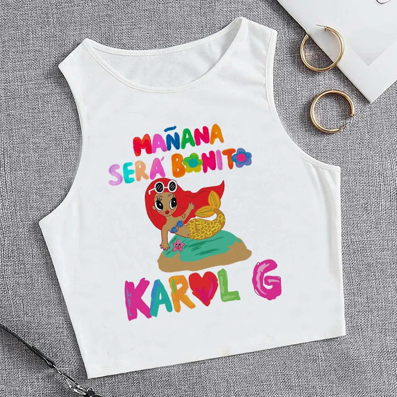 Fashion Tank Top Crop Top Manana Sera Bonito Bichota Karol G T Shirt Women Graphic T Shirts Trendy Clothing Grunge Tee Cropped