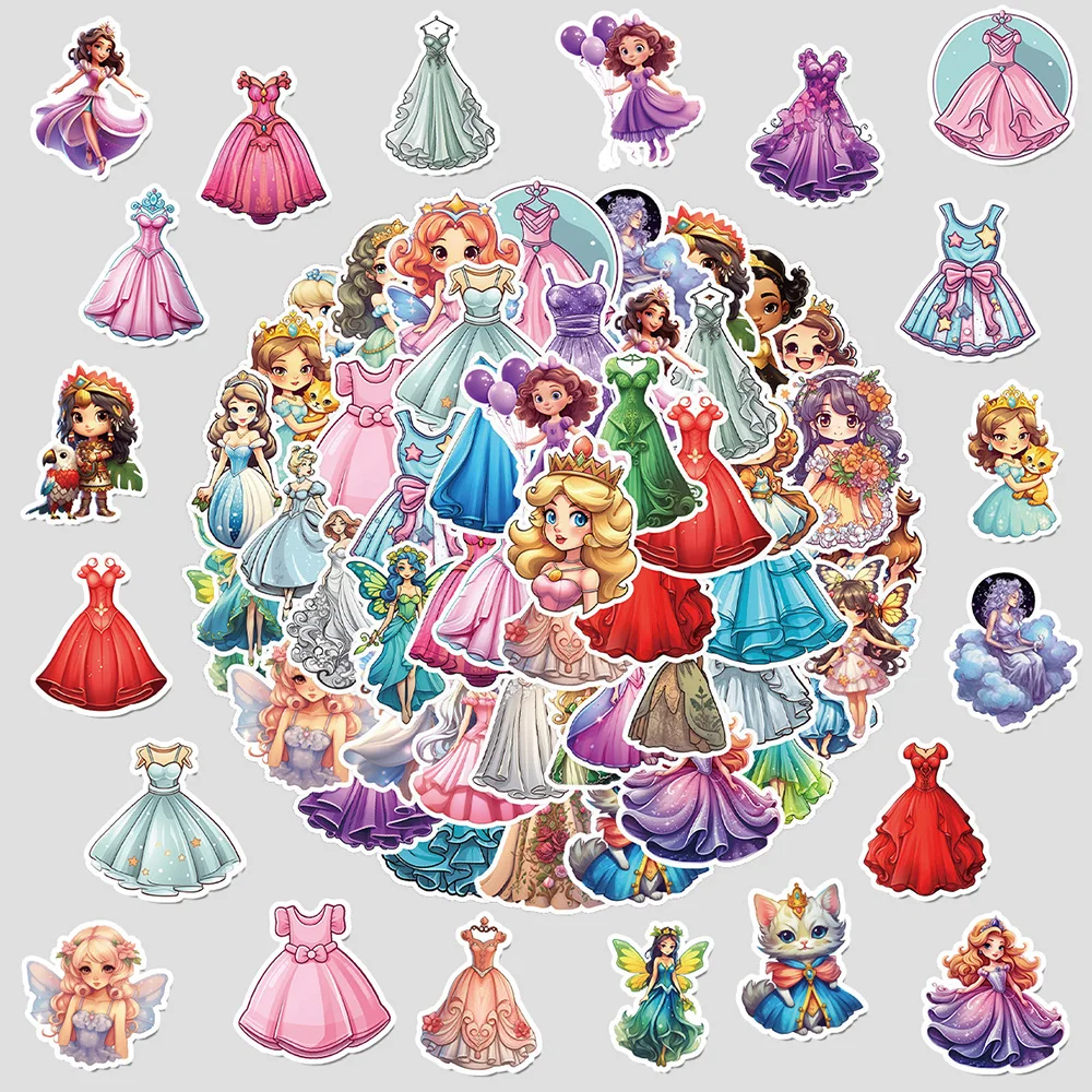 10/30/50 Stuks Kawaii Cartoon Prinses Stickers Sticker Laptop Scrapbooking Fles Kaart Gitaar Notbook Telefoon Stickers Speelgoed Voor Kinderen