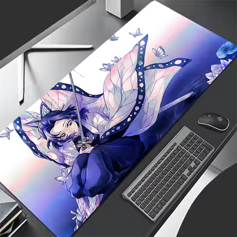 Mousepad Pattern Mouse Pad Desk Mat Computer Gaming HD Keyboard Pad D-demon Slayer Kochou Shinobu Rubber Mat Non Slip Mouse Mat