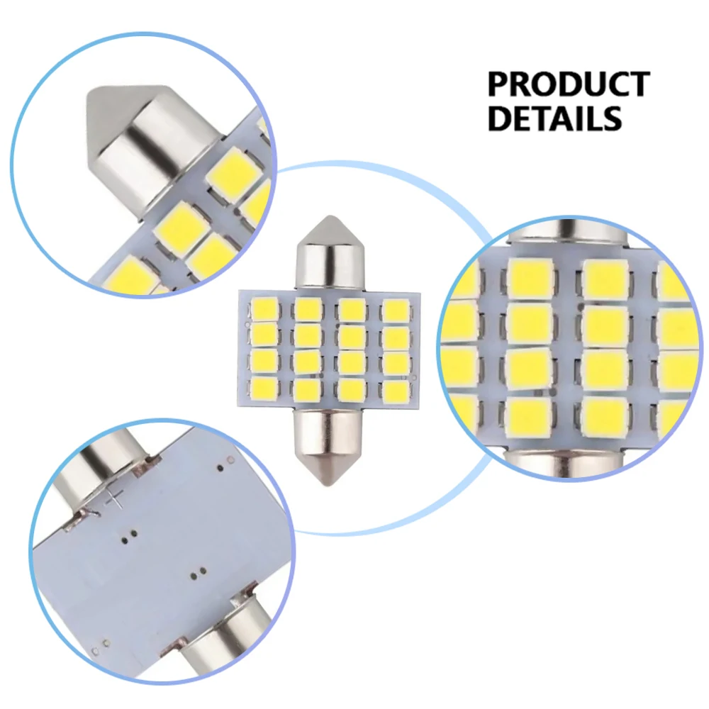 Yushuangyi 300X 2835 16smd 31mm 36mm 39mm 41mm C5W LED Car Interior Festoon Dome LED Light Bulbs Lamp DC 12V Interior Lights