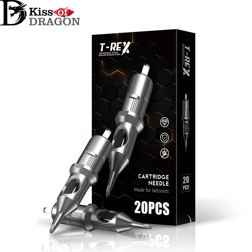 

Kiss of Dragon 20pcs Alloy Tattoo Cartridge Needle Round Lining RL RM RM M1 Safe Sterilization Tattoo Needles Tattoo Supply