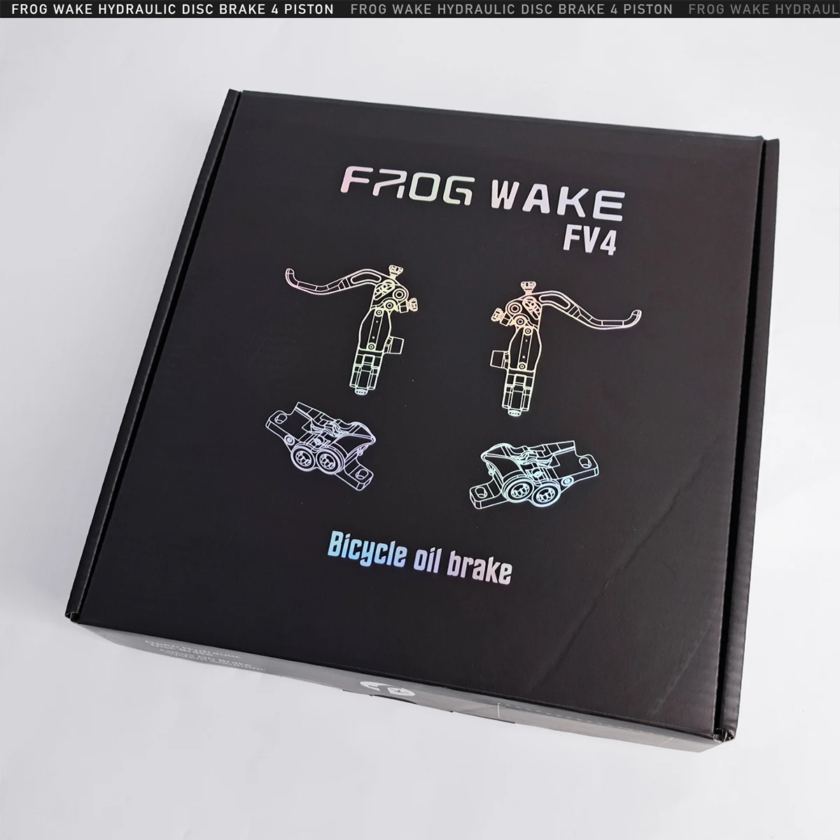 Frog Wake FV4-L Mountainbike-Hydraulik-Scheibenbremsen-Set mit 180 mm Rotoren, Aluminium, 4 Kolben, Öldruck-Bremssättel, Radialhebel – Detail 14