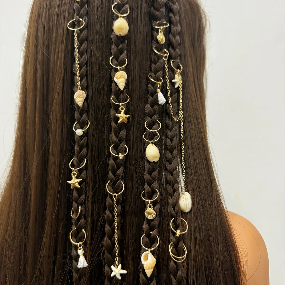 24 piezas de colgantes de estrella de mar y colgantes de concha con anillas para el pelo y anillas para el pelo son perfectos para tomar fotografías junto al mar.