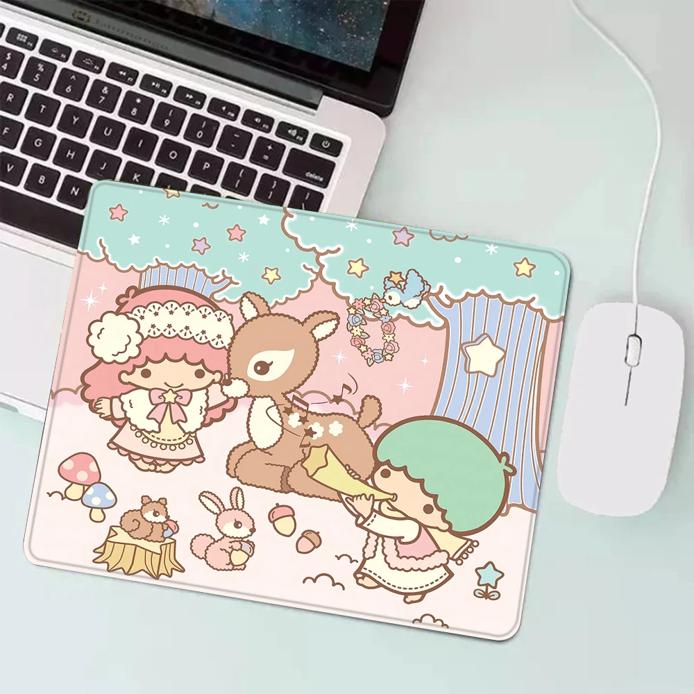 Cartoon Cute LittleTwinStars Gaming Mouse Pad XS Small Mousepad for PC Gamer Desktop Decoration Office Mouse Mat Deskmat Rug