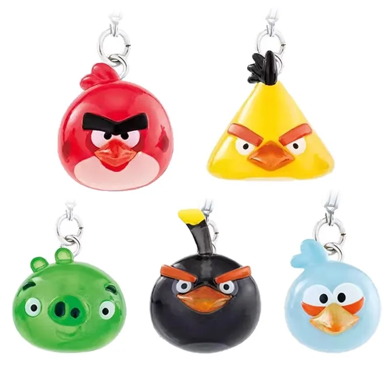 

Bandai Genuine, 5 шт., гашапон ненじる,너펀 увидеть Angry Birds, красные игрушки для детей, подарок, коллекционная модель, украшения
