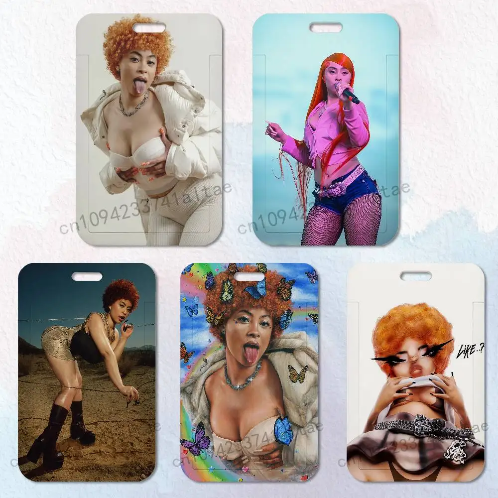 

Rapper I-Ice S-Spice Card Holder Durable With Carabiner Name Tag Vertical ID Badge Holders Credentials Protection