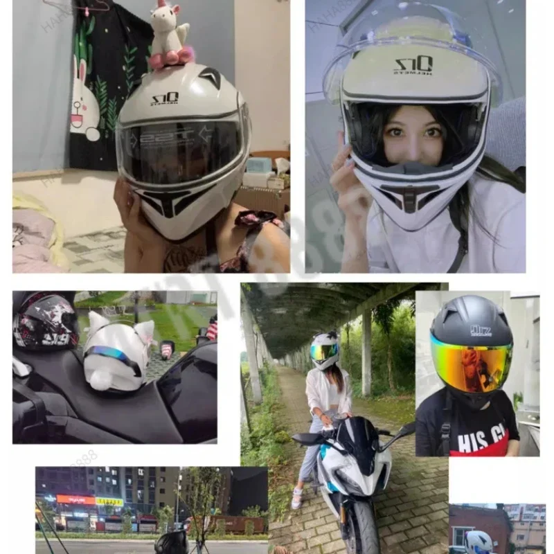 HOT DOT Approved LVS High Quality Motorcycle Helmet Dual Lens Flip Racing Helmet Men's Knight Head Protector Moto Accessories