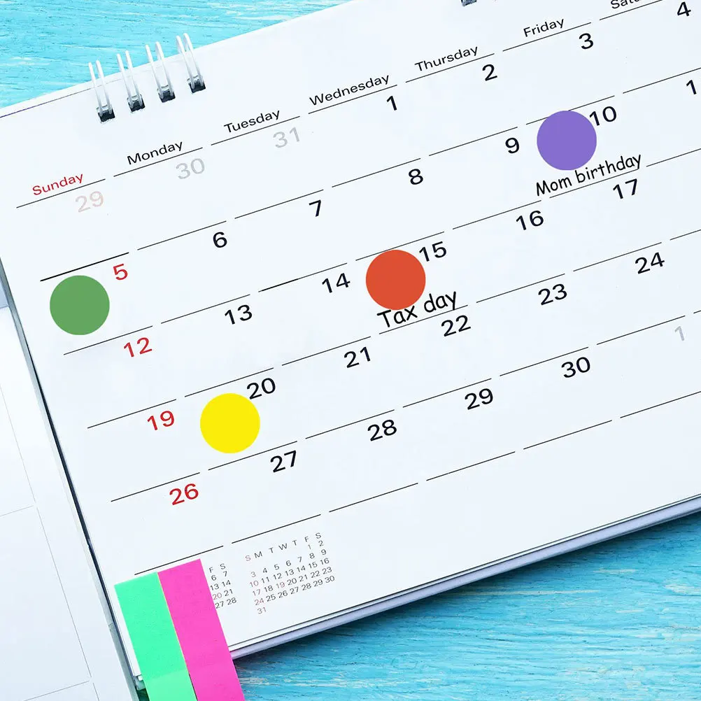 

10 Sheets Adhesive Circle Stickers Easy Peel and Use for Jars Bottles Paperwork Organization Colored Dot Stickers