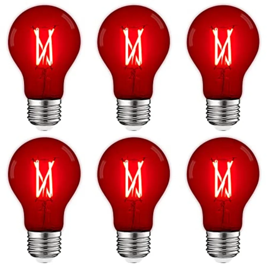 A19 Edison LED Light Bulbs, 4.5W 60W Equivalent,Colo Glass Filament, UL Listed, E26 Standard Base, Indoor Outdoor, Porch, Decor