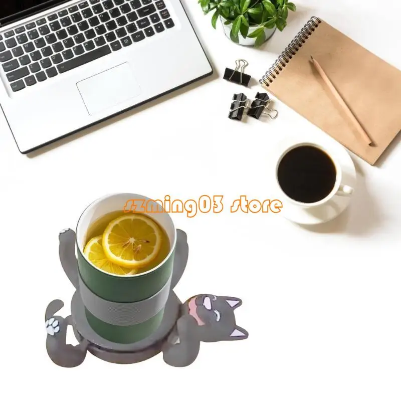 H9ec مضحك القطط الوقود ثلاثية الأبعاد حاملي المشروبات المطبوعة حساسة شرب كوب كوب حصيرة فريدة من نوعها مائدة طاولة القهوة لعشاق