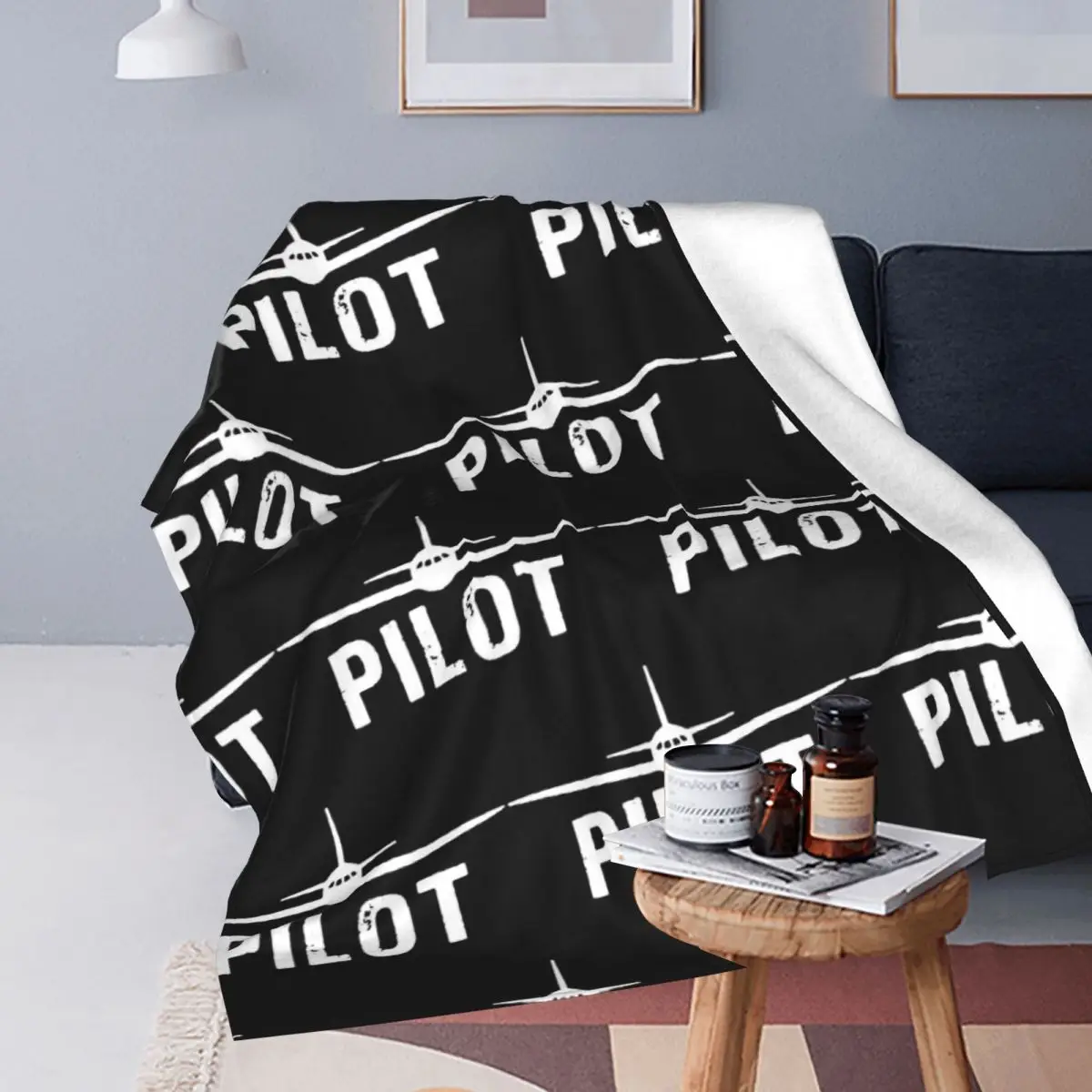 Boeing 777X Captain Stripes Aviation Aviator Flight Pilot Blankets  Flannel Throw Blanket Bedspread for Bed Travel Home Sofa
