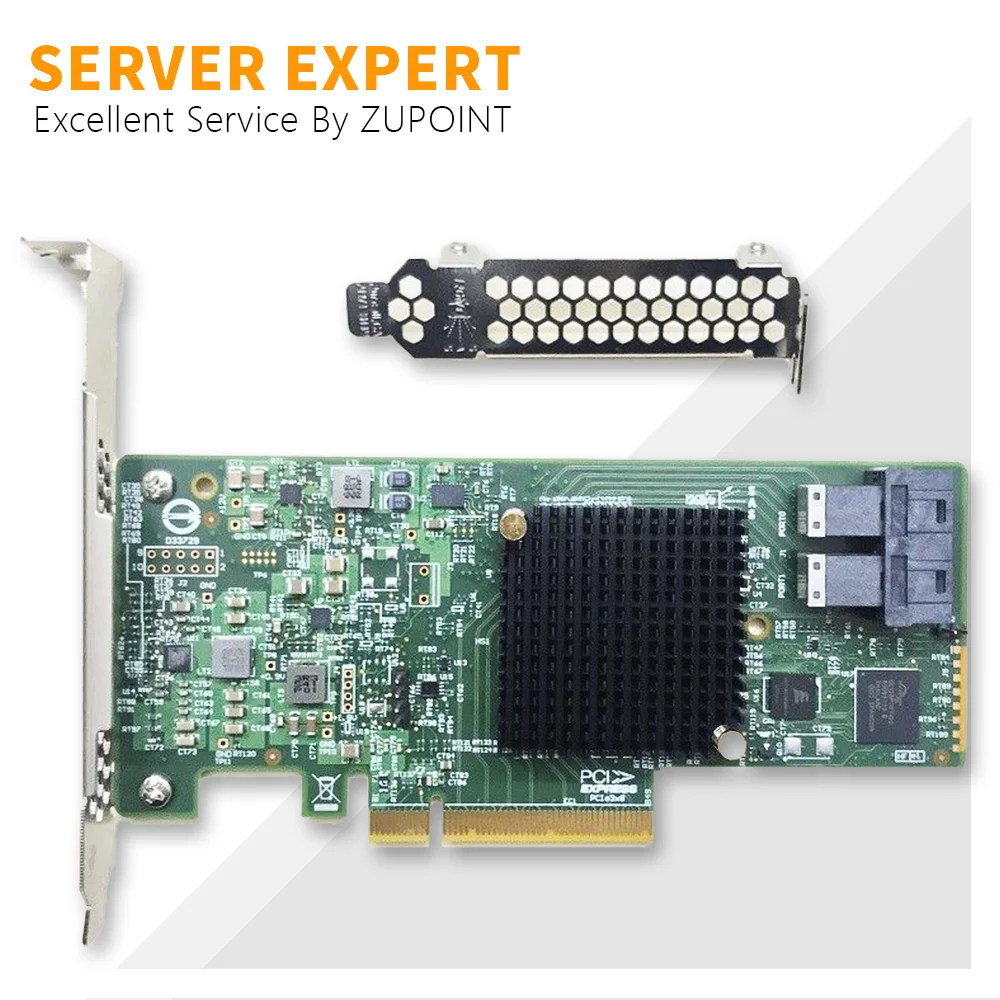 ZUPOINT LSI SAS3008 9311-8i RAID Controller Card 12Gbps 8 Ports SATA SAS PCIe 3.0 HBA Expander Card