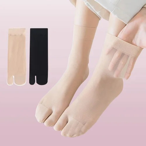 5/10 Paar Zwei-Finger-Socken Sommer dünne Waden socken transparente Strümpfe atmungsaktive schweiß absorbierende Hautfarbe Damen socken