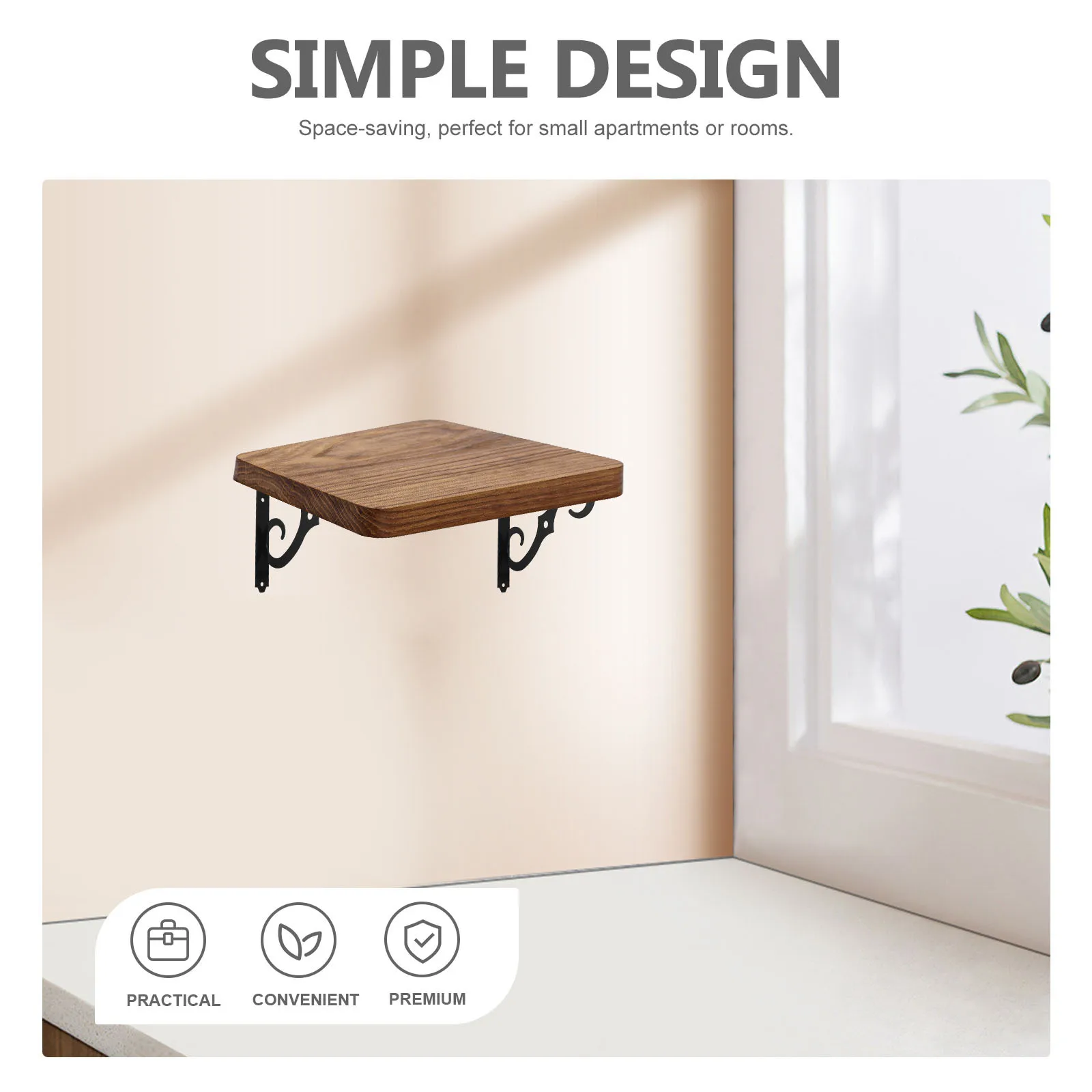 

6pcs Wall Shelf Brackets Heavy Duty Iron Angle Bracket 90 Degree Matte Black Finish For Household Shelving Support Space Saving