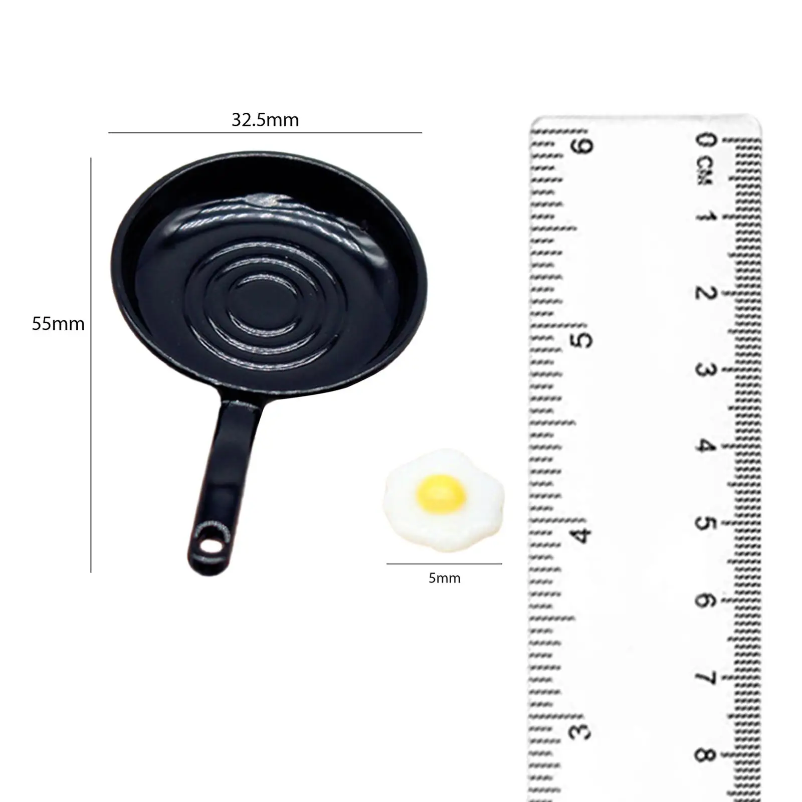 1/12 миниатюрная Сковорода и лопатка, набор для приготовления яиц с яицами для домашней столовой