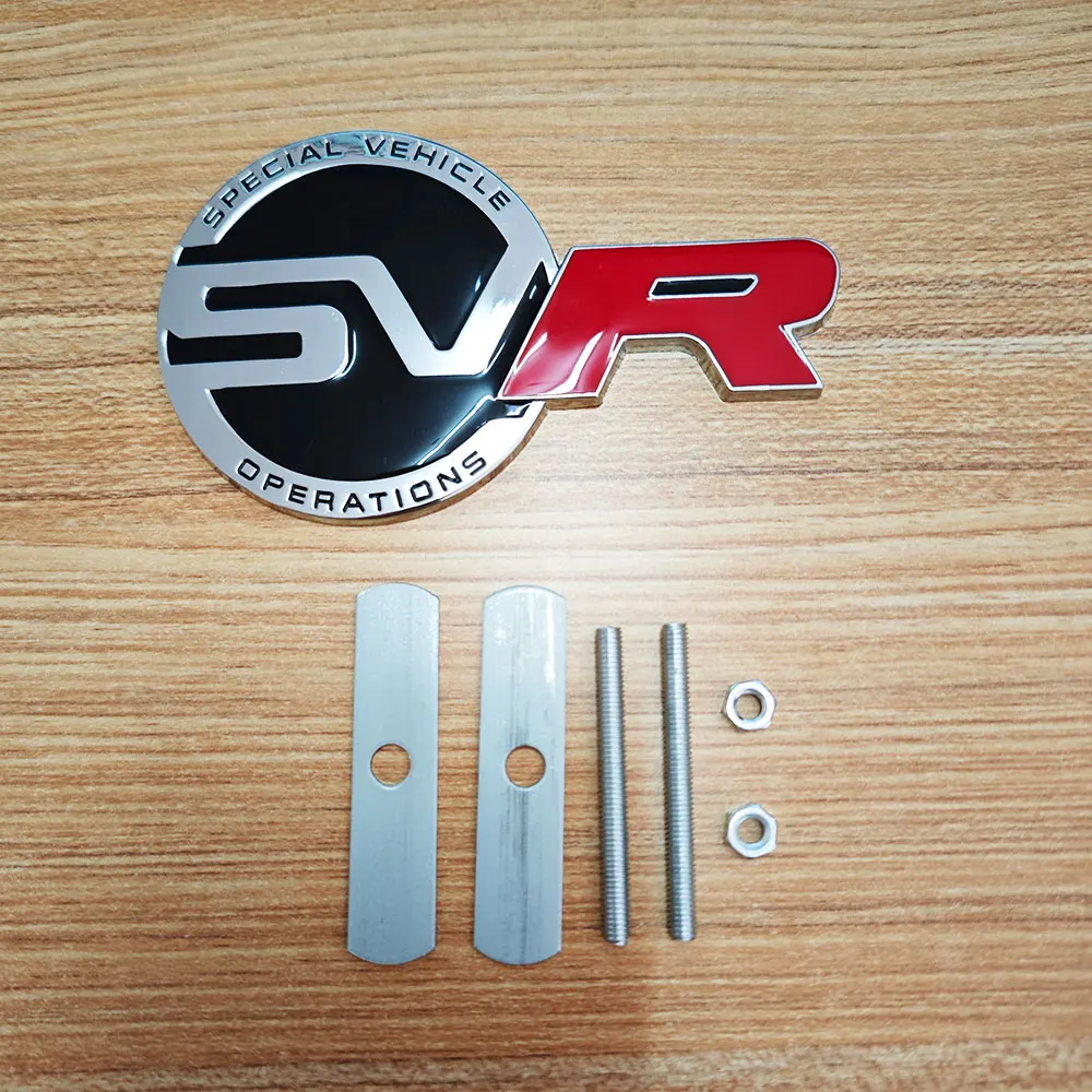 3D Metal Logo SVR Emblem Car Rear Trunk Sticker Front Grille Badge For Land Range Rover Discovery Defender EVOQUE Accessories