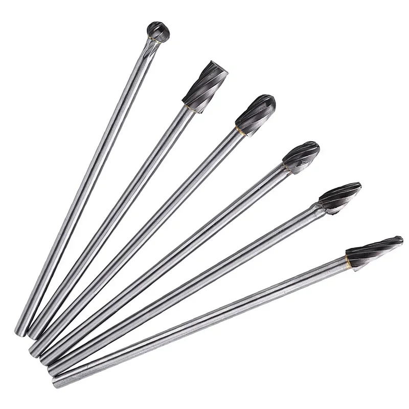 6pcs 6x10mm Aluminum Cylinder Head Porting Tungsten Carbide Porting And Polishing Tools 6mm Shaft Power Tools Drill Bit