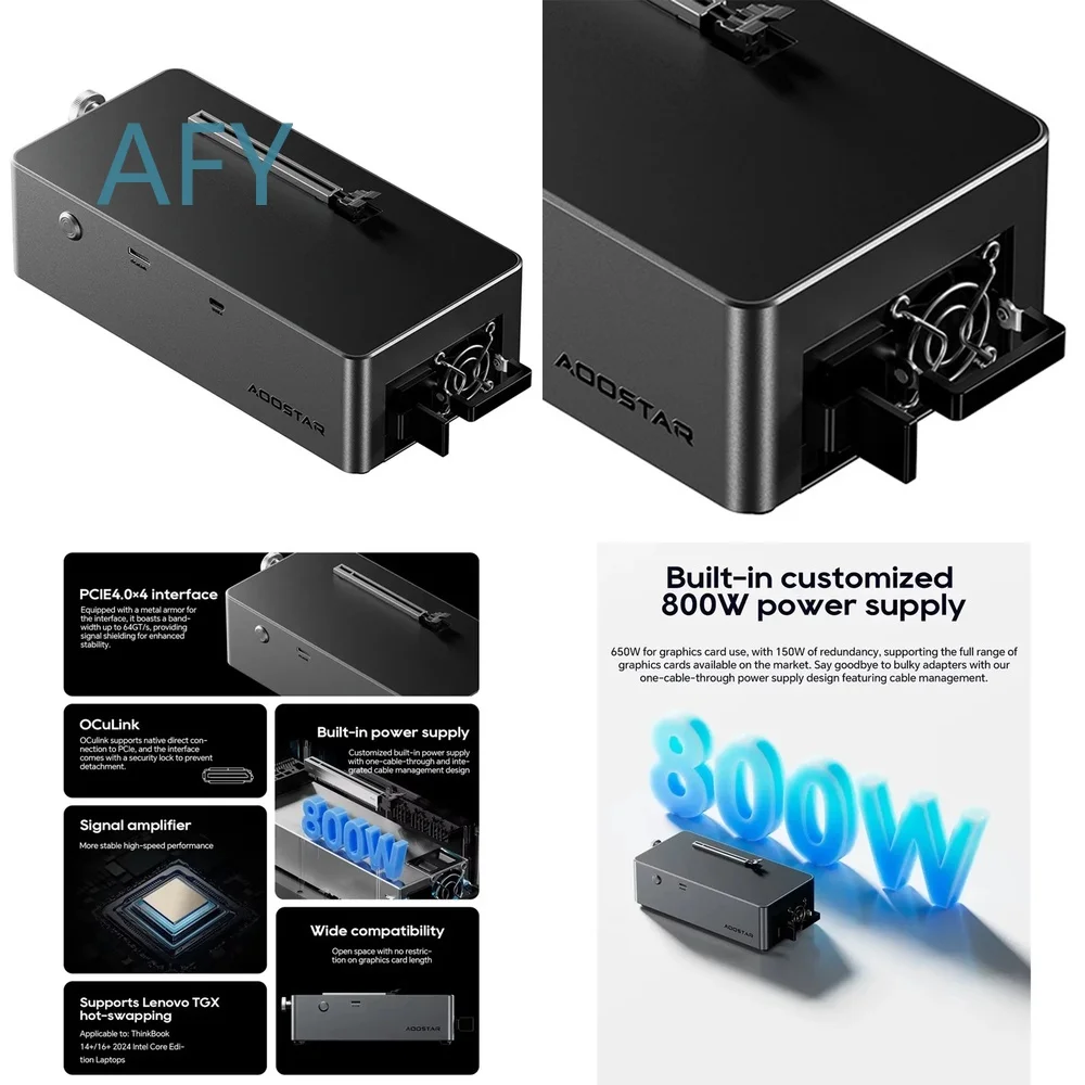 AOOSTAR AG02 for USB4 Oculink Graphics Card with 3x8pin PCIe Power