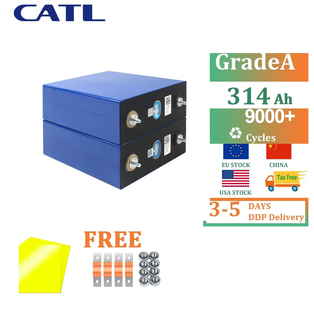 

Eu PL Stock 3-7days DDP CATL LiFePO4 3.2V 314ah Battery 6000+Cycle Life Original Rechargeable Cell