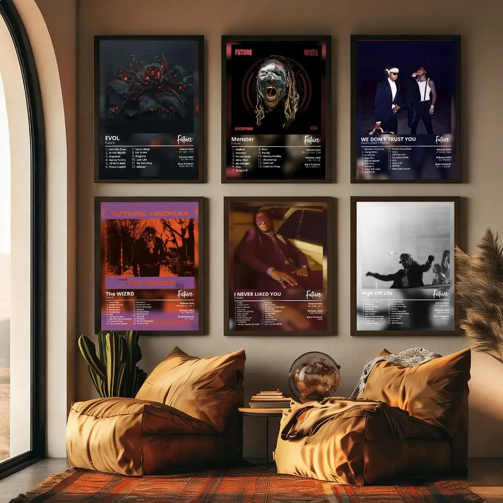 F-Future Rapper Album Painting Calligraphy Canvas Poster Hallway Bedroom Living Room Home bar Decoration interior Wall