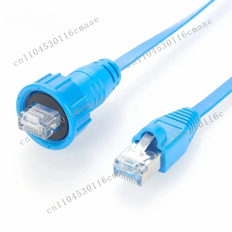 IP67 Waterproof CAT5e RJ45 Male Jumper Solid Flat Network LAN Cable, Used for Closed-circuit Television LED Router