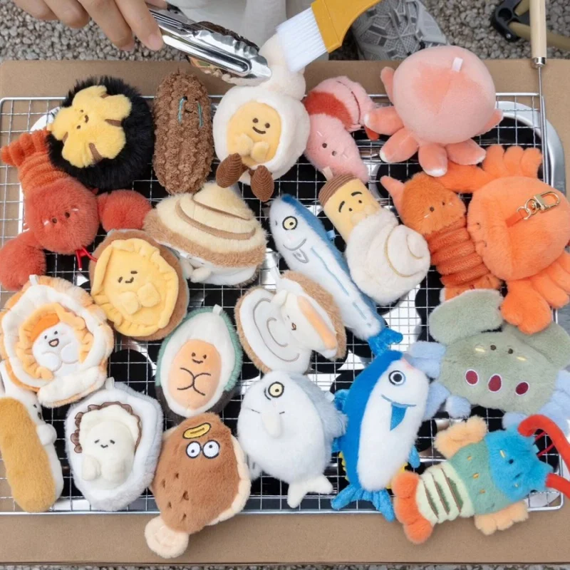 海洋動物のペンダント、シーフードマーケット、海のぬいぐるみ、水生動物の表情キーホルダー、クリエイティブな人形、男の子と女の子へのギフト