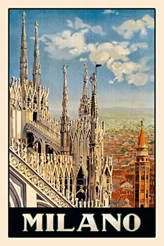 Milano Theme Metal Tin Sign 8x12 Inch Home Kitchen Garage Decor Retro Tin Sign