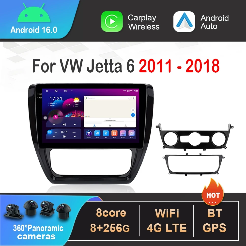 10 inch Android 16 Car Audio Multimedia Player for VW Volkswagen Jetta 6 2011 2012 2013 2014 2015 - 2018  DSP Stereo WiFi BT 4G