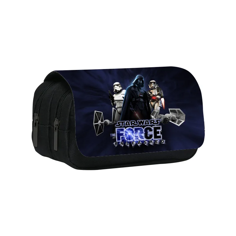 Star Wars Storm Trooper 2 Layers Large Capacity Pencil Case Bag Multifunctional Classification Storage Stationery Storage Bag