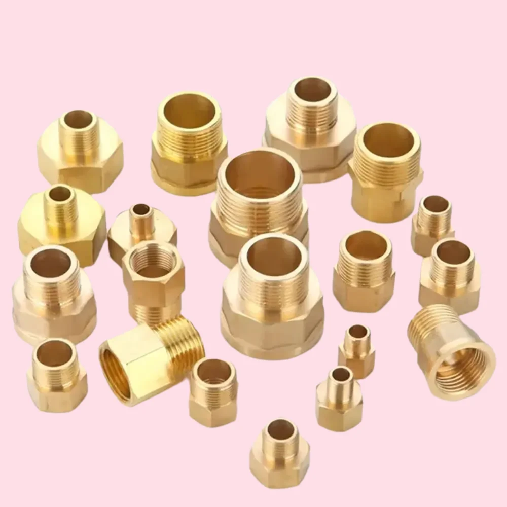 

Латунь 1/8 1/4 3/8 1/2 3/4 с внутренней и наружной резьбой, шестигранная втулка, соединители-редукторы, медная труба, газовый адаптер, соединитель