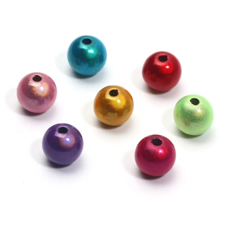 Acrylic Beads Necklace 3D Miracle Shining Dream Acrylic Round Balls Spacer Beads For Jewelry Making DIY Jewelry Bead Accessories