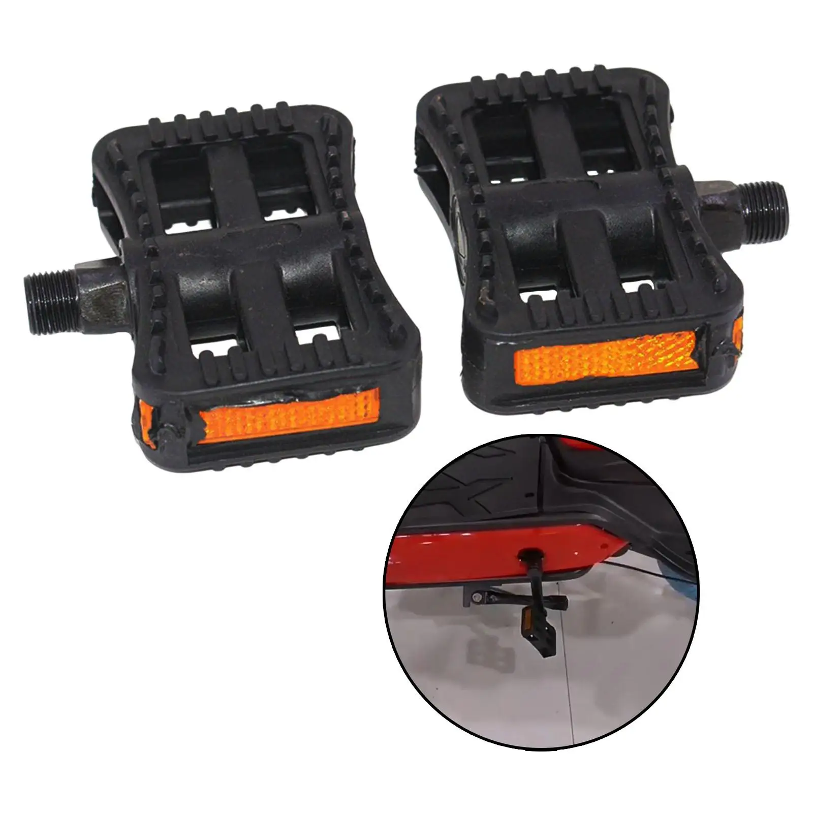 Electric Pedals Set, Non Slip, Wide, Flat, Lightweight, with Reflectors, Electric Bike Pedals, Cycling Accessories, Universal