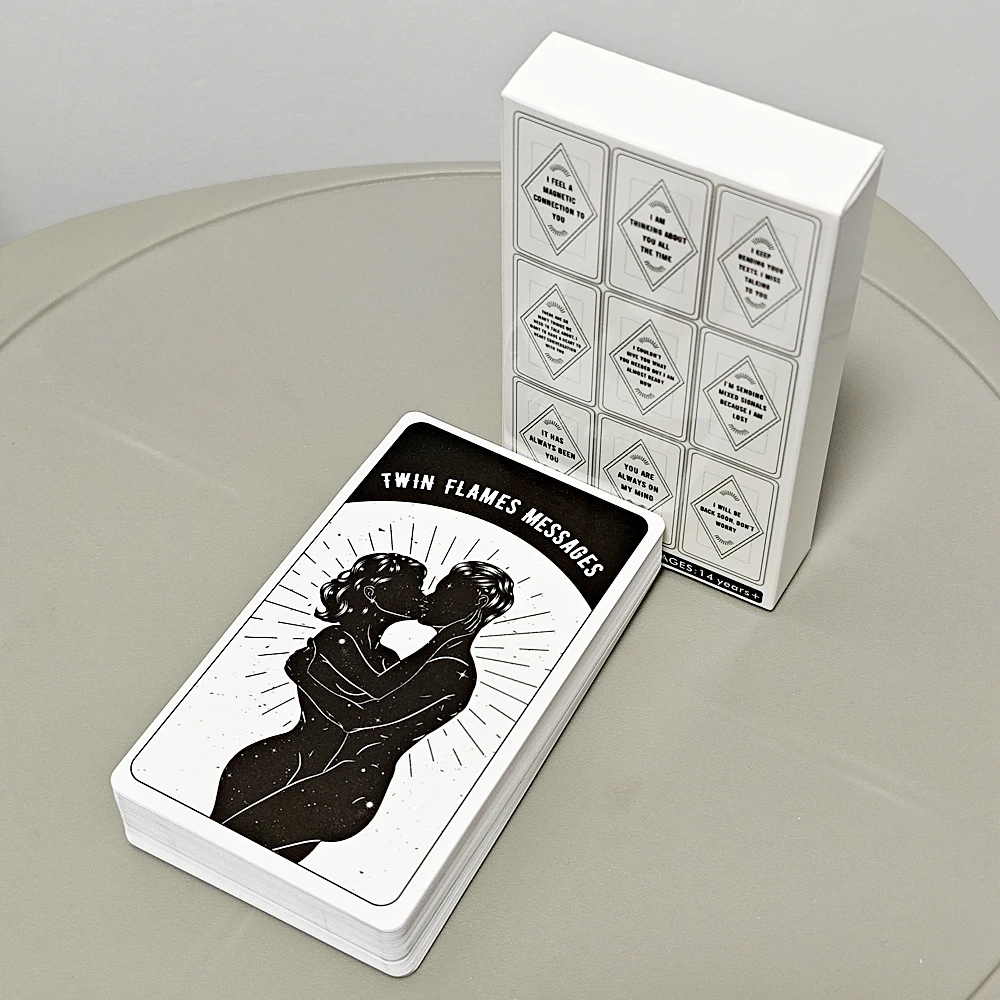 Twin Flame Messages Oracle Cards 10.3*6cm Soulmate Deck for Psychic Love & Relationship Readings 54 Pcs Cards