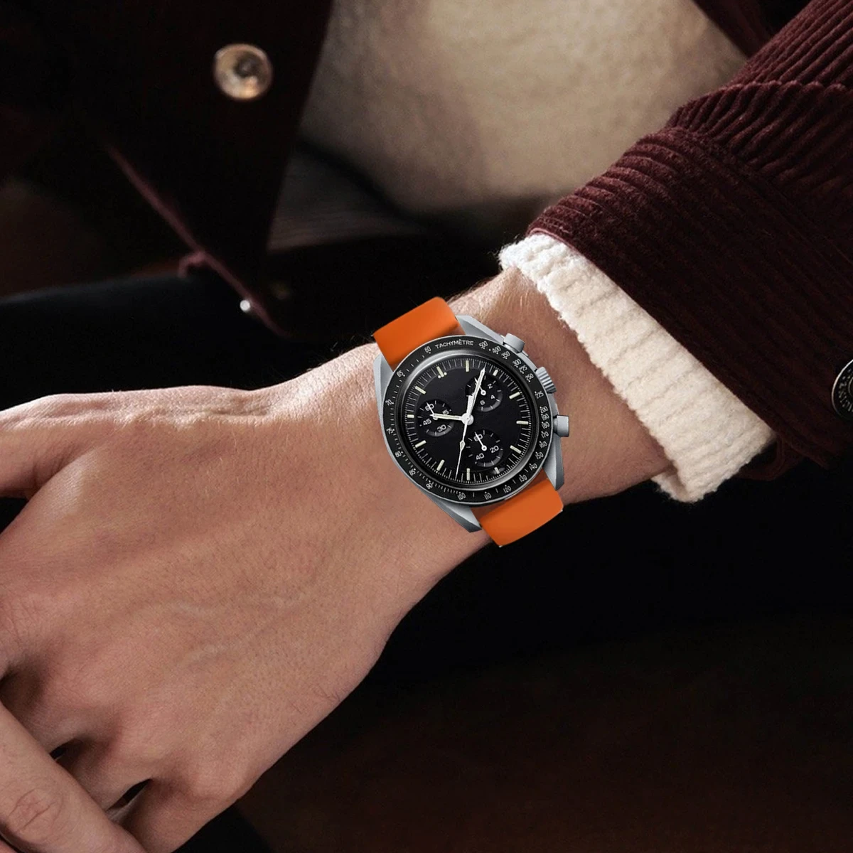 لفرقة MoonSwatch ملحقات سوار السيليكون المغناطيسي لساعة أوميغا X سواتش المشتركة MoonSwatch حزام ساعة رياضية قابلة للاستبدال