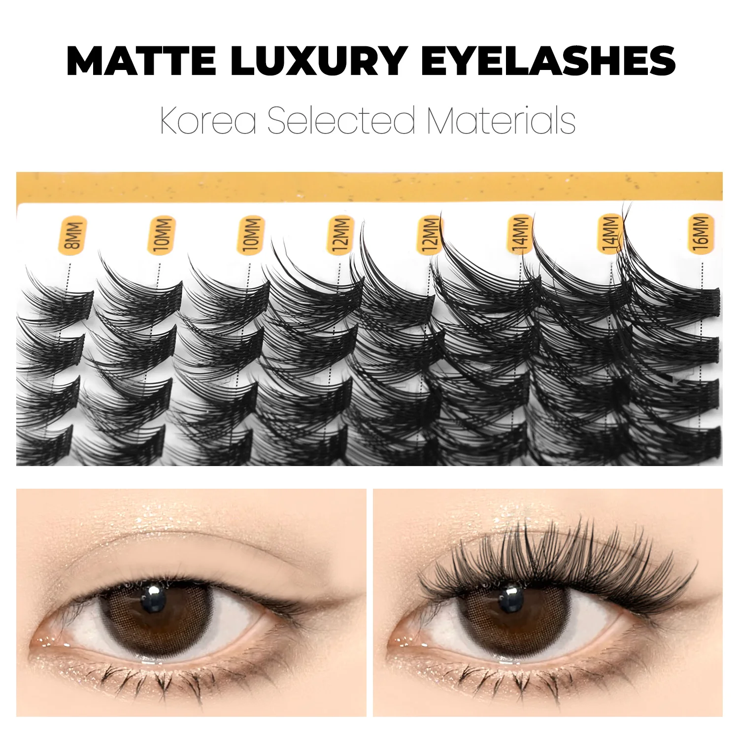 GROINNEYA DIY Lash Clusters Lash Extension Kit Individual Lashes Kit with Lash Bond & Seal Tweezers Eyelash Extension