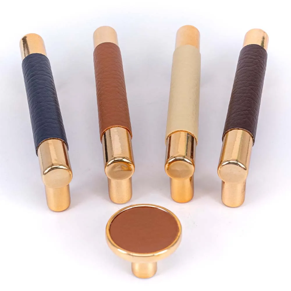 T-shaped Round Plastic Leather Cabinet Door Furniture Handle Simple Nordic Modern Wardrobe Drawer Leather Handle Cabinet Knobs