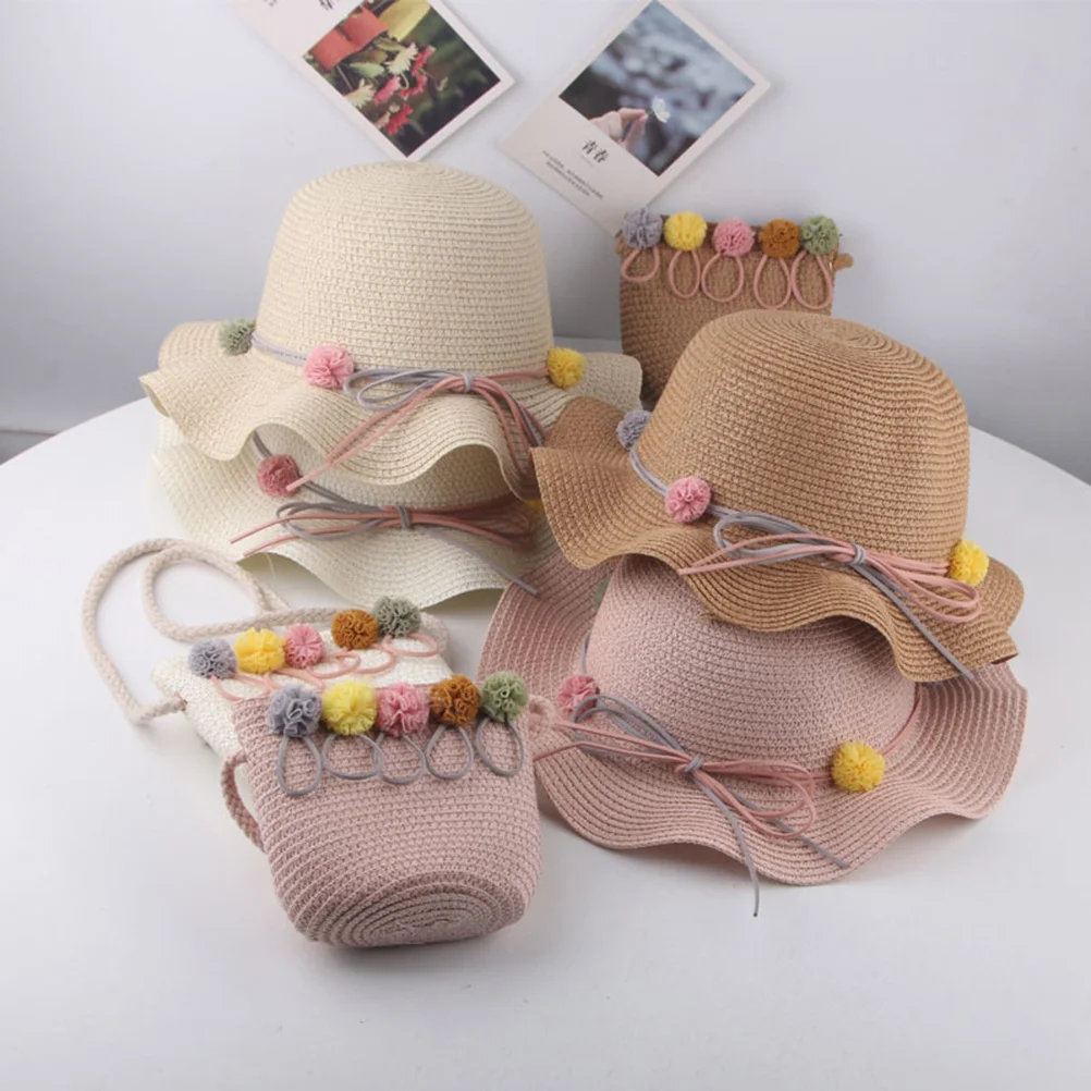 2 Pcs Straw Hat Sun Toddler for Baby Protection Kids Strawhat Girl Child