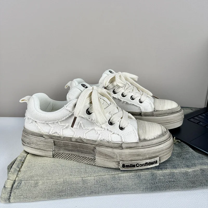 Alta qualidade sapatos brancos homens sujos sapatos de lona homem retro plataforma vulcanizar sapatos para homens tênis casuais chaussure hommes