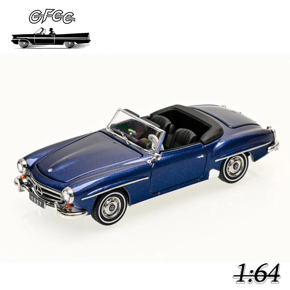 GFCC 1/64 1957 190SL Roadster Model Car Vintage Sports Cars High Performance Diecast Toy Station Vehicle with Display Box