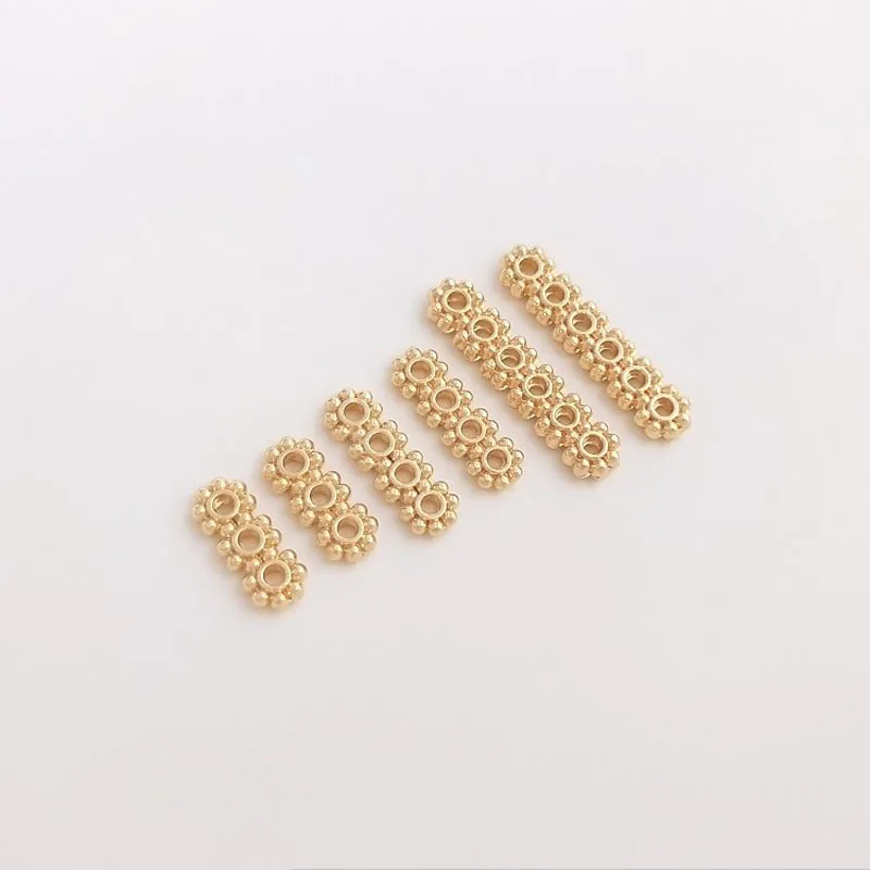 

20PCS 14K Gold Filled Perforated Snowflake Spacer DIY Handmade Jewelry Accessories Bracelet Accessories