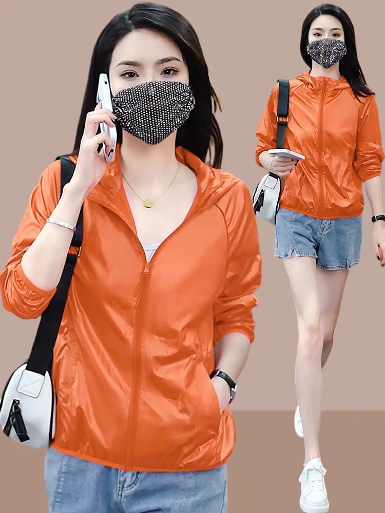 

2026 Summer New Long Sve Outdoor Sports Jaet Women's UV Protection Bike Riding Hooded Cardigan Versatile Breathable Nylon