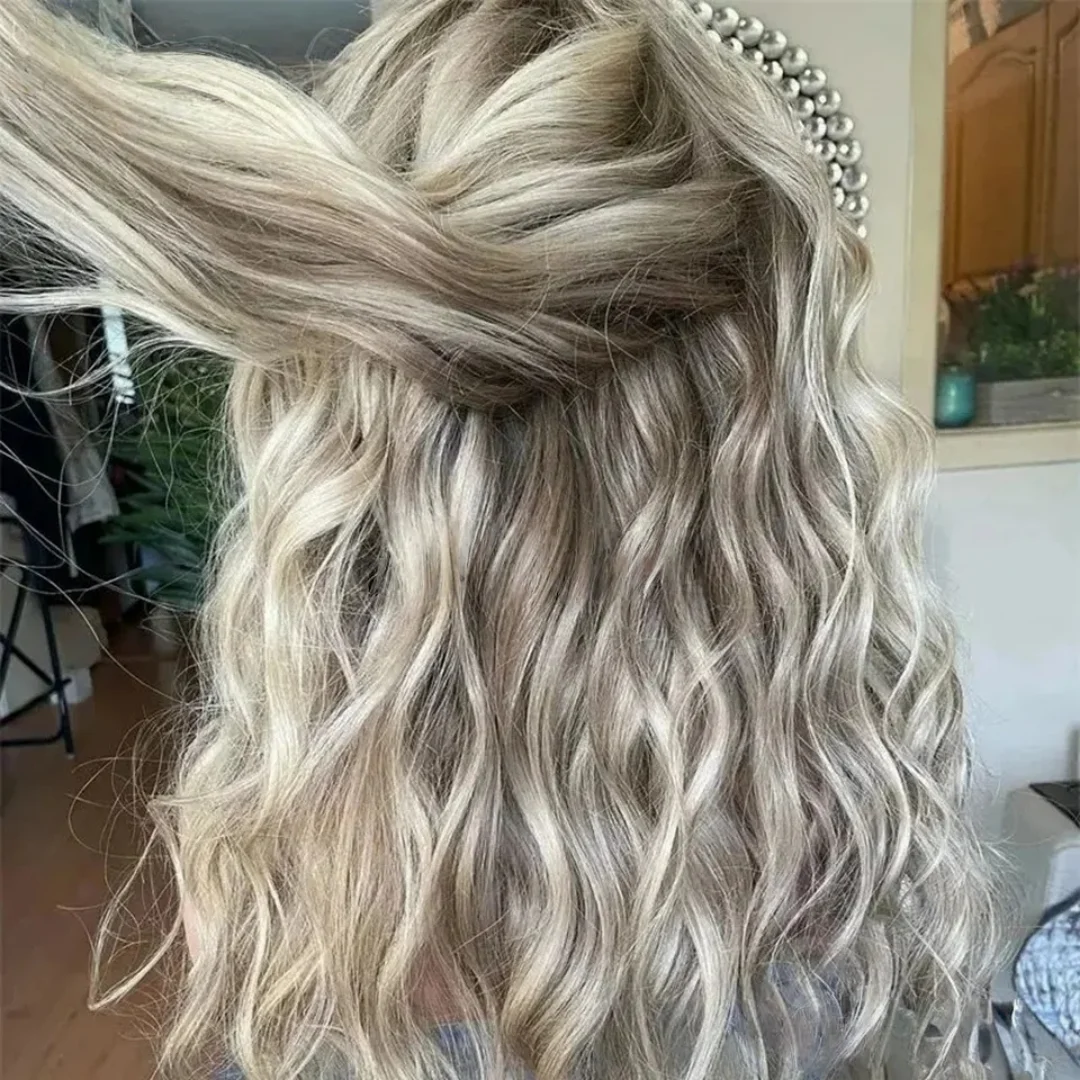 Soft 24Inch Highlight Blonde Glueless HD Lace Front Wig For Women Pre Plucked Transparent Lace Heat Resistant Daily