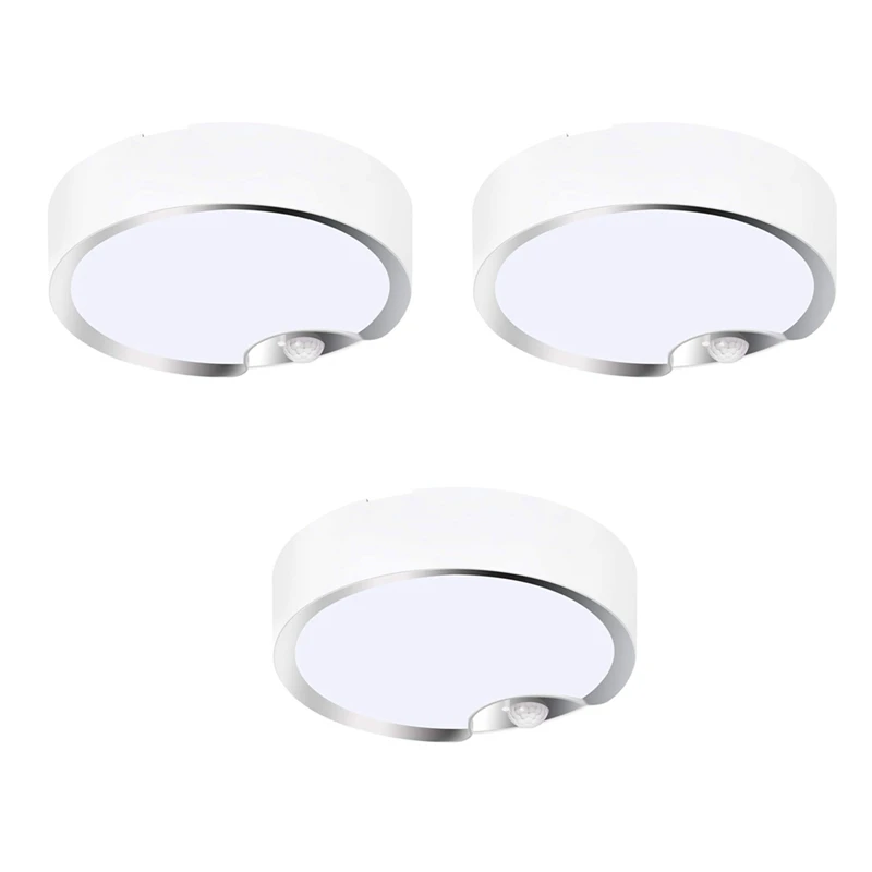 

3X Motion Sensor Ceiling Lights Battery Powered Indoor / Outdoor LED Ceiling Lights For Corridor Laundry Room