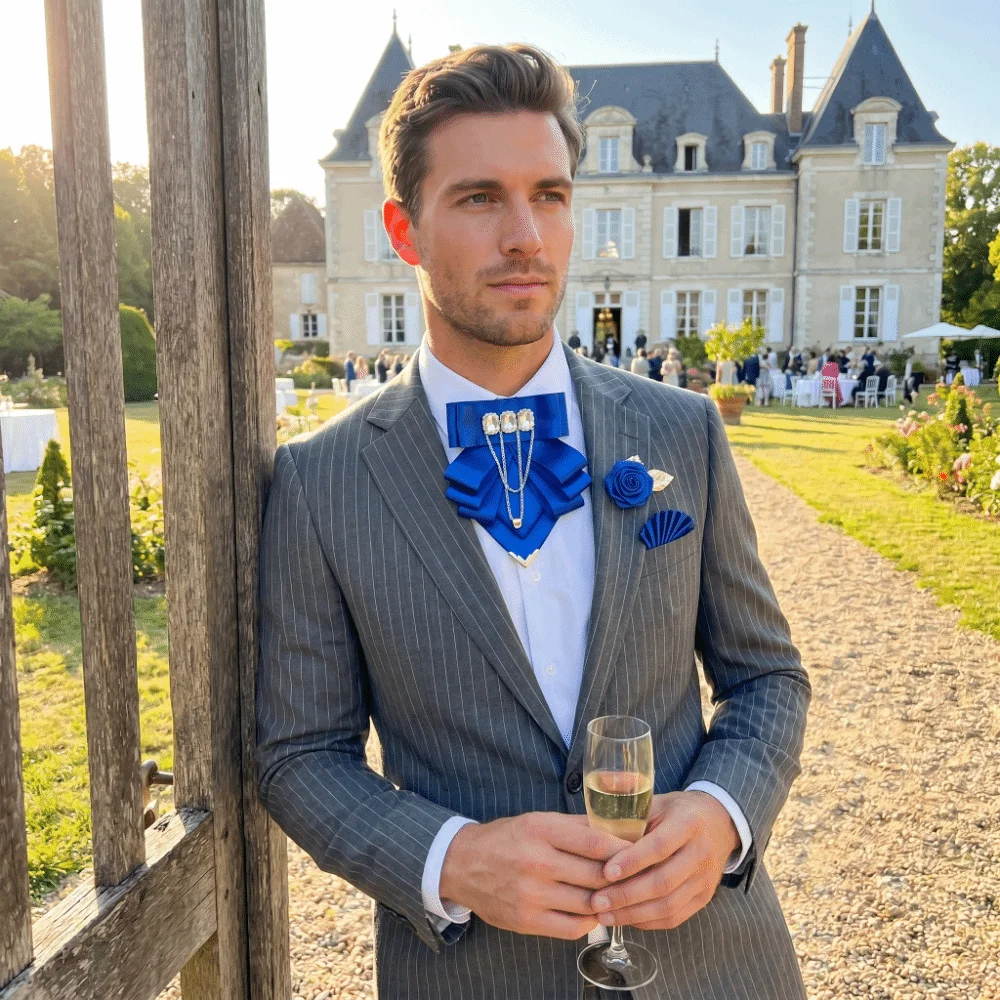 ชุดเข็มกลัดโบว์ผูกคอพร้อมพู่ 3 - Pocket Square Set บทวิจารณ์และราคา