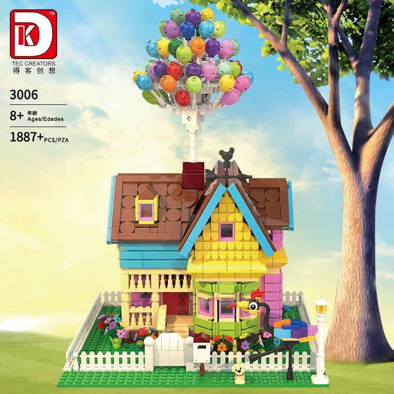 DK3006 Floating Balloon House Street View Architectural Model Toy Girl Birthday Gift