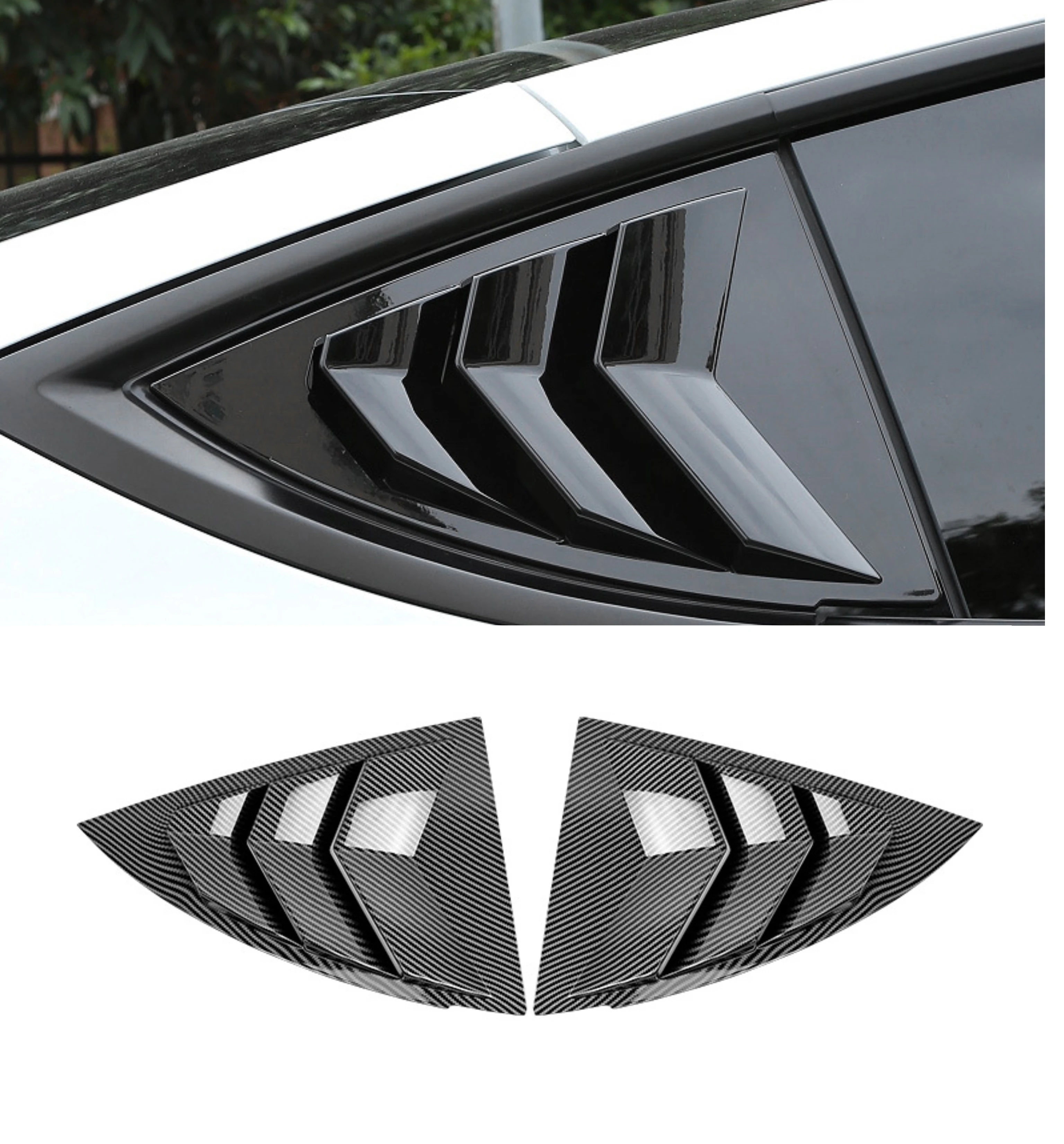 

Window Spoiler Splitter Cover Trim Louver For Tesla Model Y 2019-2022 Side Rear Triangle Window Shade Car Window Sunshade