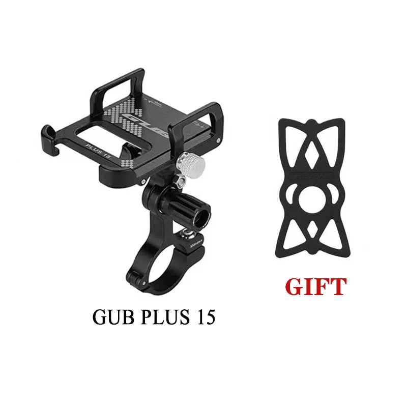 GUB PLUS 15 Bicycle Mobile Phone Holder Fixed Mount Bracket Motorcycle Electric Bike 360 Degree Rotatable Handlebar Support