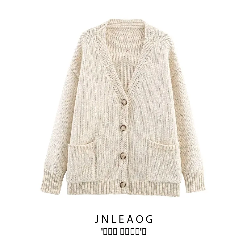 

Модный вязаный свободный верхняя одежда, женская осенняя новинка, маленький открытый кардиган в горошек из полиэфирного волокна, длинный све Regula...