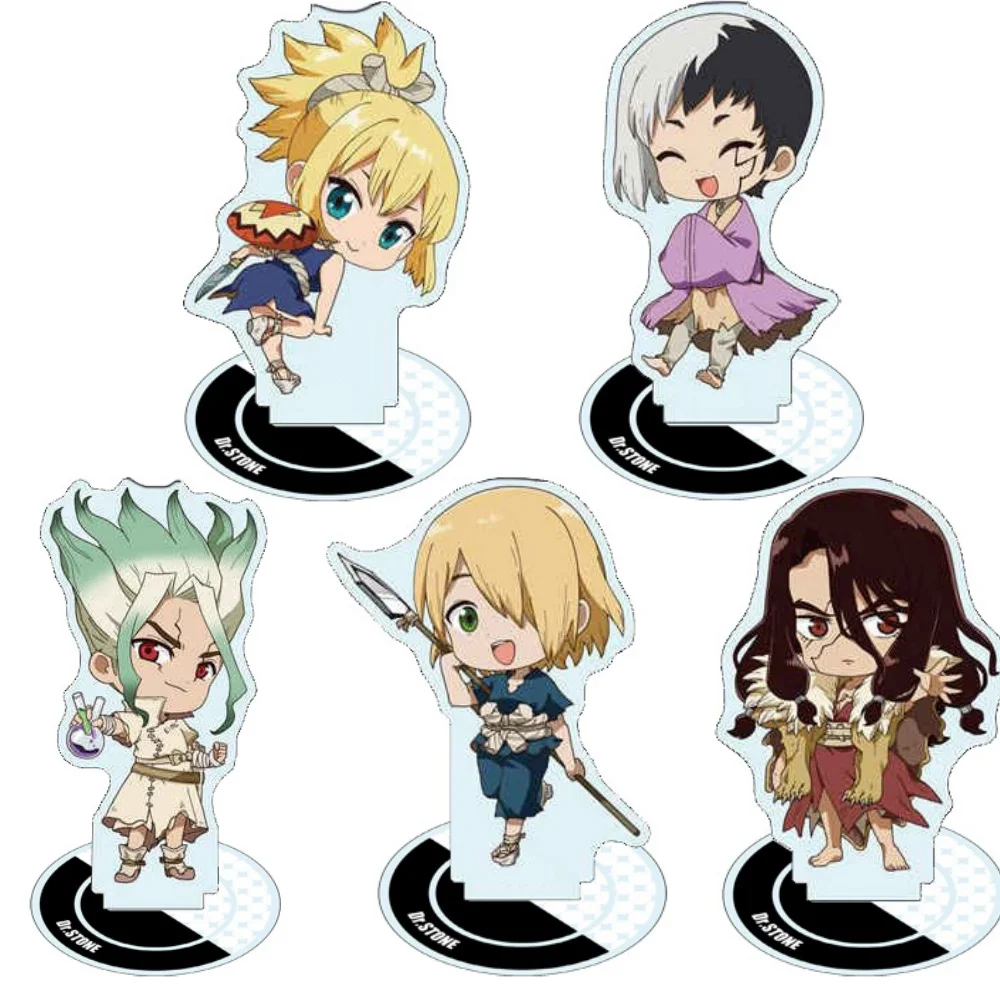 Anime Peripheral Store Dr.Stone Senku Ishigami  Gen Asagiri  Mini Acrylic Stand Desktop Decor Fans Gifts About 10cm